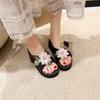 Fashion Summer New Fashion Embroidery Flowers Flip-flops Outside Wear Non-slip Thick Bottom Beach Sandals Slippers Female