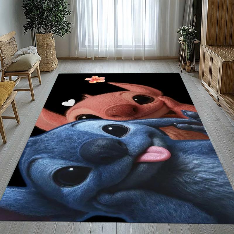 Tappeto da Salotto Antiscivolo con Disegno di Mostro Kawaii a Punti S, Morbido Tappeto per Camera da Letto, Stanza dei Giochi dei Bambini, Divano, Zerbino Decorativo per la Casa, Regalo