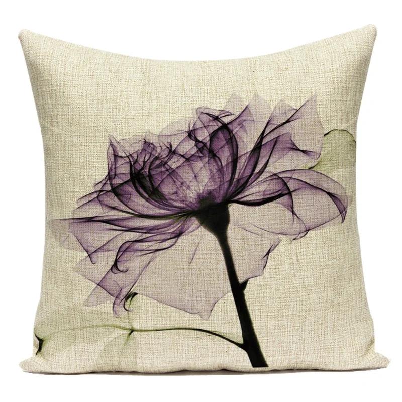 Colorful Flowers Throw Pillow Cover For Office Home Decor Sofa Car Cushion Cover Floral Print Pillow Case Square Cushion Case