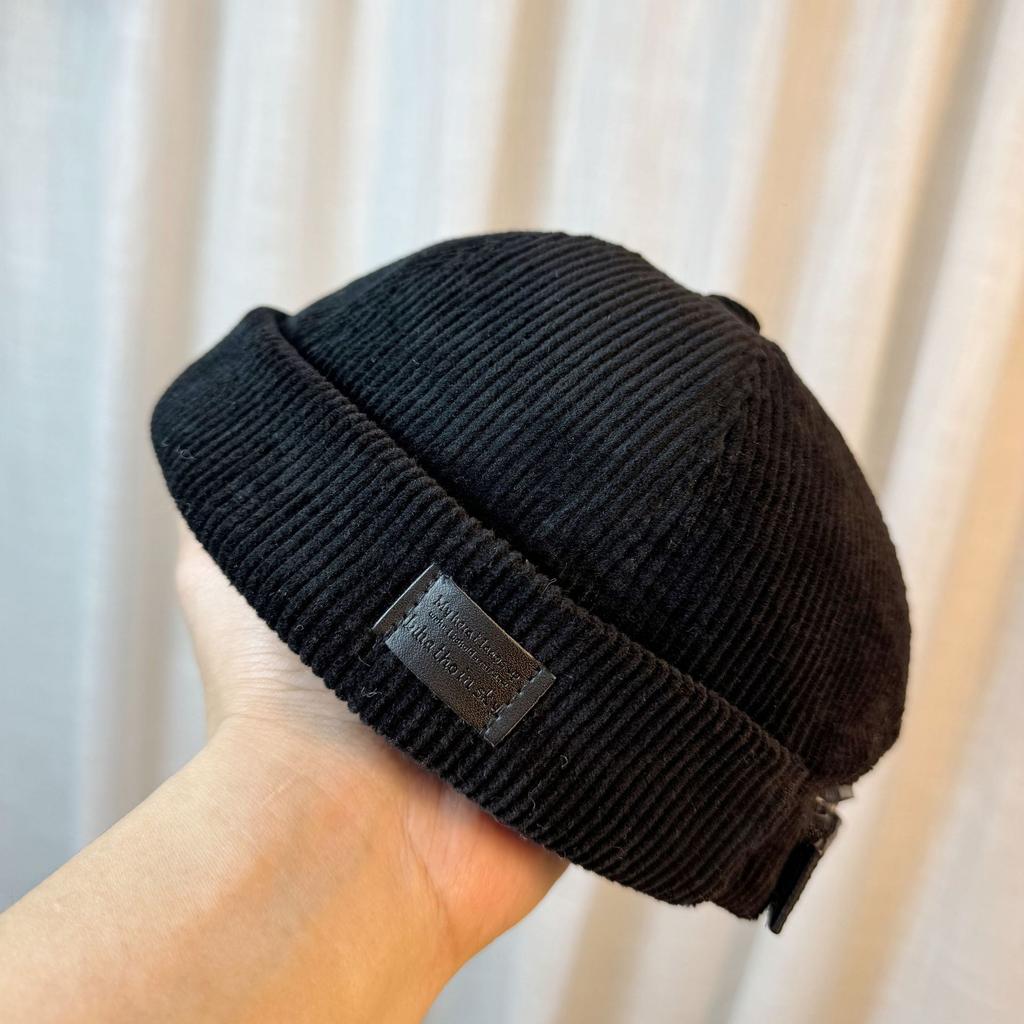 Corduroy Melon Skin Hat for Men and Women Japanese Style Fashionable and Versatile Landlord Hat Autumn and Winter Ruffian Hip Hop Sailor Hat