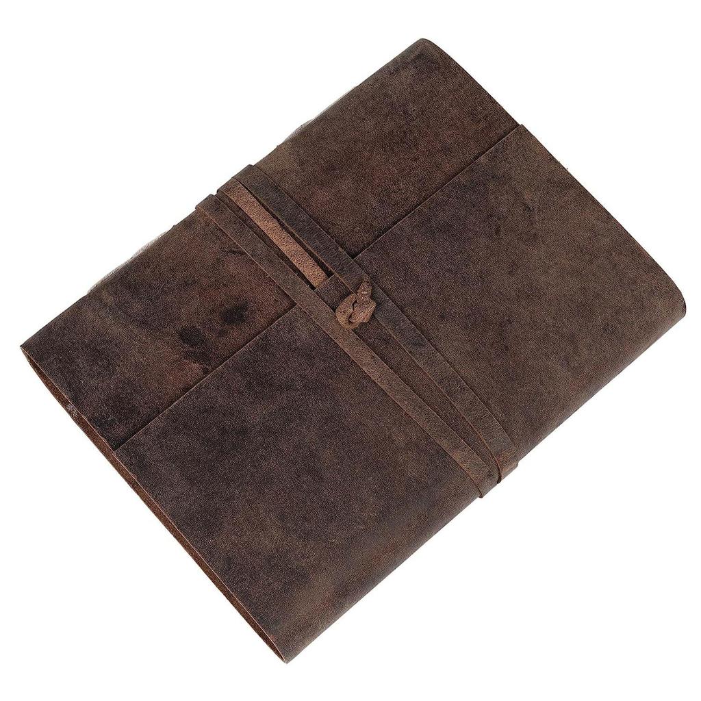 Leather Diary - Antique Handmade Journal with Plain Paper for Men and Women, Gift for Raksha Bandhan As Art Sketchbook