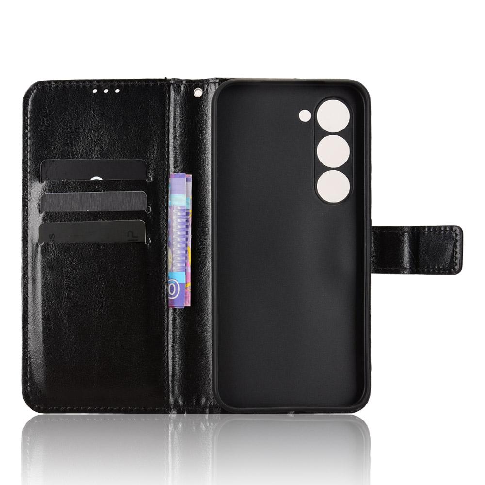 For TECNO Spark 40 Pro 4G PU Leather Case with Strap Crazy Horse Texture Phone Wallet Cover