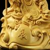 Boxwood Carving Buddha Home Crafts God of Wealth Guan Gong People Decor