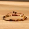 Green Jade Tube Bead Bracelet – Gold Accent Adjustable Boho Jewelry, Serenity Protection Gift for Men & Women