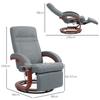 135 Degrees Manual Reclining Swivel Chair, with Footrest - Grey