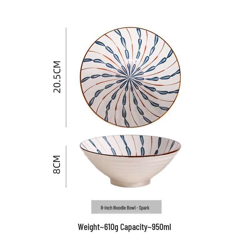 ZhiShi Japanese Ceramic Ramen Bowl Set