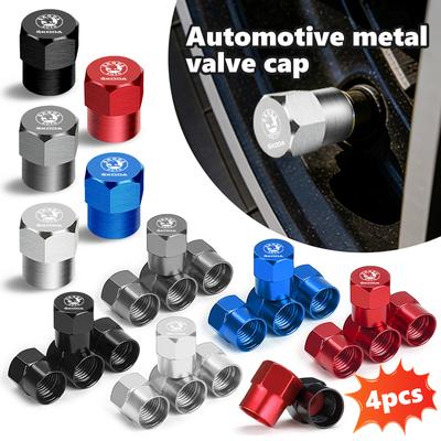 CFP5 For 4Pcs 3D Metal Tire Valve Caps Car Tyre Air Stems Cover Kamiq MK3 Roomster Rapid Kodiaq Karoq Fabia Enyaq