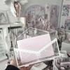 1pcs Polka Dot Envelope Series Acrylic Storage Rack, Lace Bow Multi-purpose Kawaii Organizer Tray For Collecting Merch & Desk