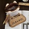 Cute Cartoon Plush Bread Cat Pencil Case Stationery Bag Kawaii Animal Kitten Multifunctional Large Capacity Storage Bag Gifts