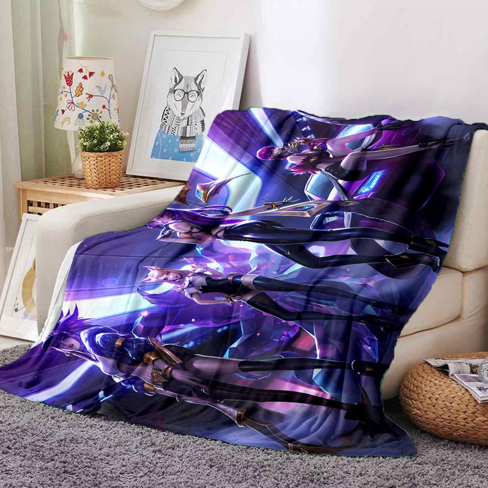 1pc Blanket - LOL-KDA kaisa ahri akali Print Design,Lightweight Blanket for Sofa,Bed- Soft &Warm,Gift for All Seasons