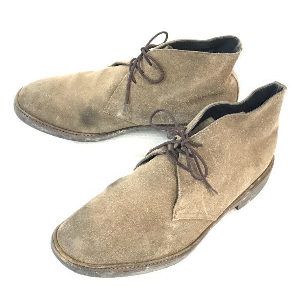 

B&Y UNITED ARROWS suede leather chukka boots men 8 26.0 beige Goodyear welt desert