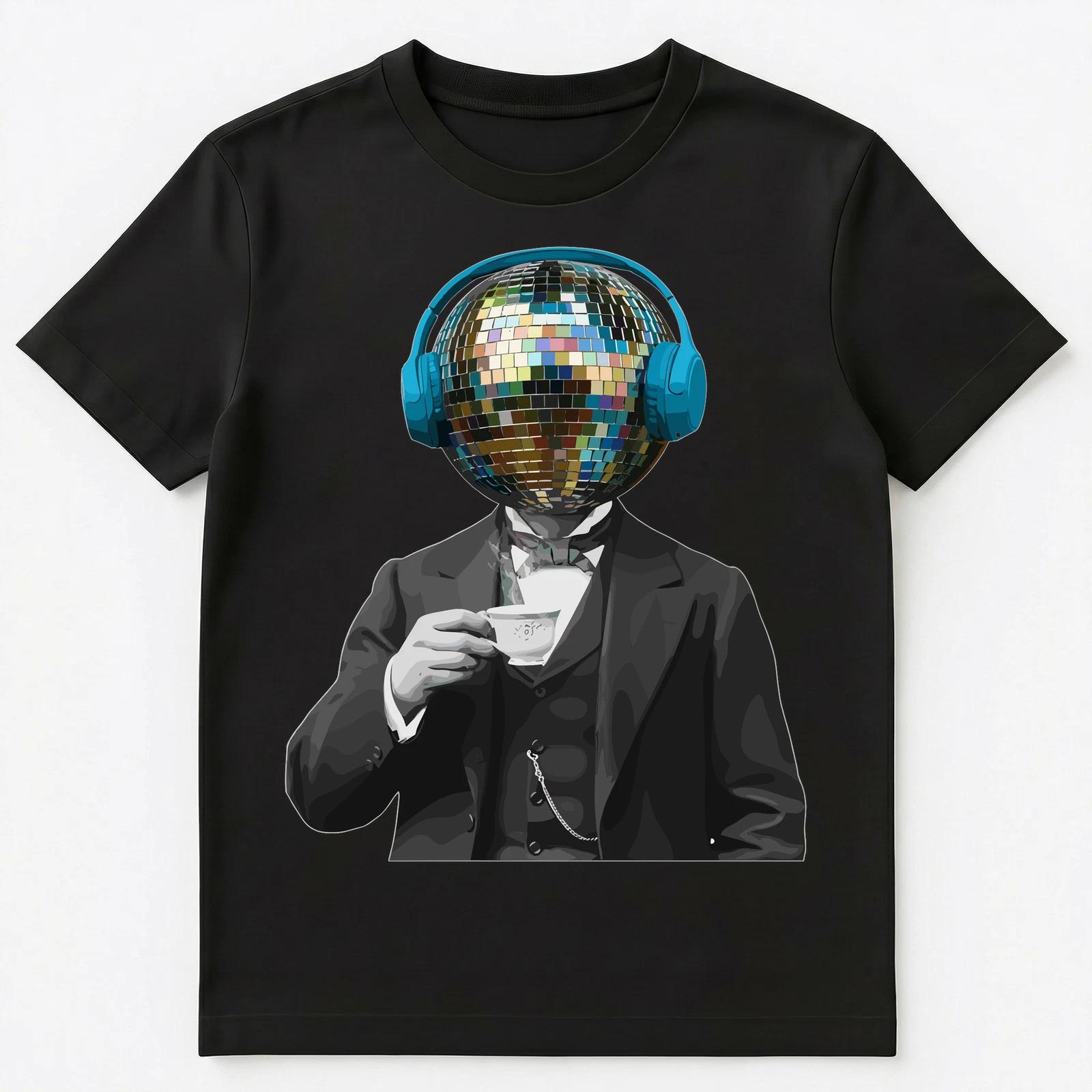 

Partygoer Disco Ball Head Tea Drinker Music Unisex T-Shirt M