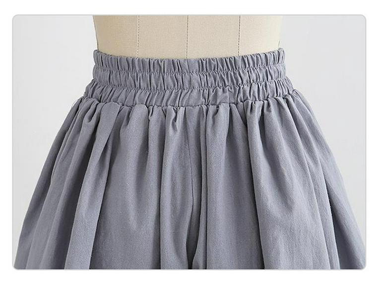 Women's Plus Size Elastic Waist Wide Leg Shorts - Summer Casual Korean Style