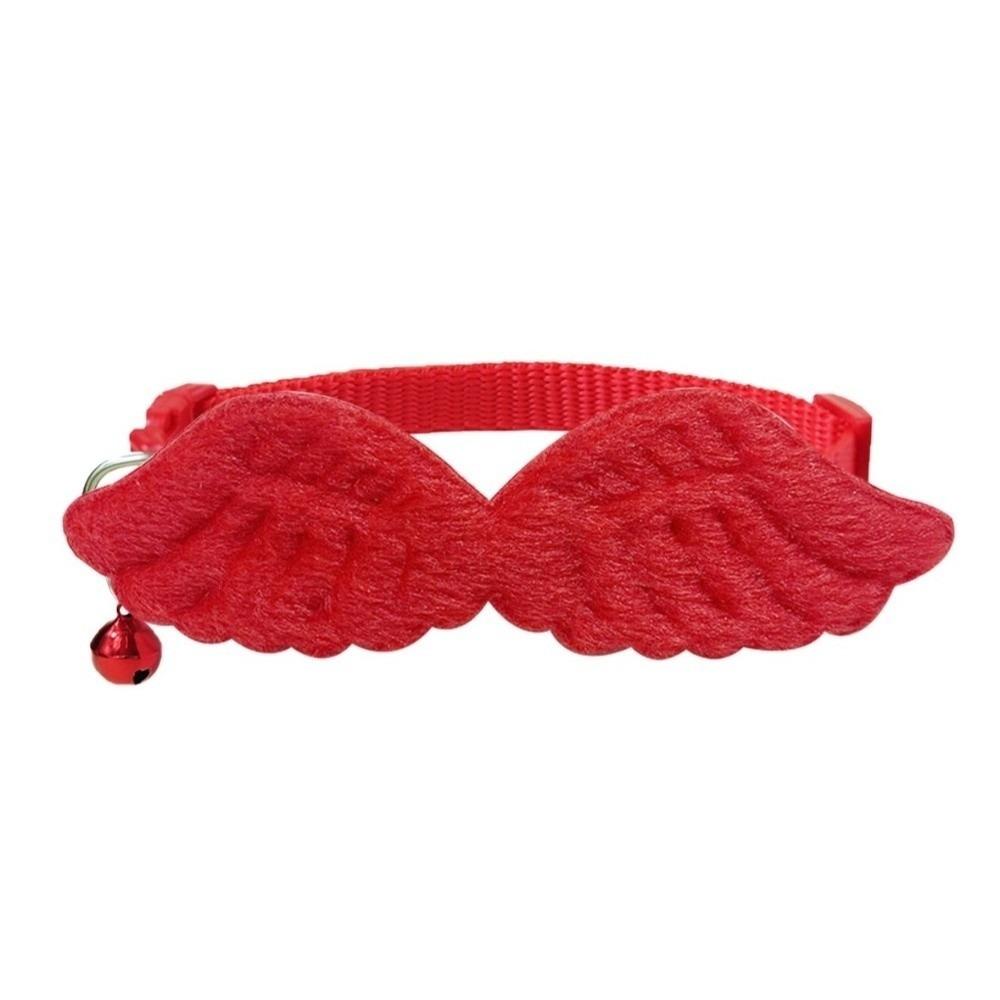 Adjustable Pet Collar Lightweight Pet Dressing Lovely Plush Wings Cat Collar  Cosplay Costume красный