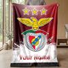 Benfica FC Benutzerdefinierter Text Flanell-Kuscheldecke, Leichte Gemütliche Bett- Sofa-Decke
