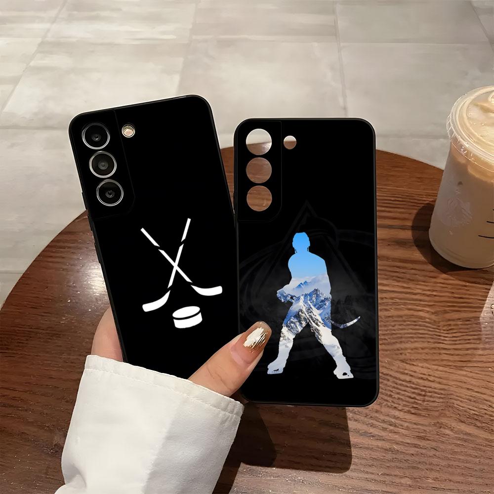 Ice Hockey Rink Puck Phone Case For Samsung S26 S25 S24 FE S23 S22 S21 Plus S20 Ultra Note20Ultra Black Soft Shell
