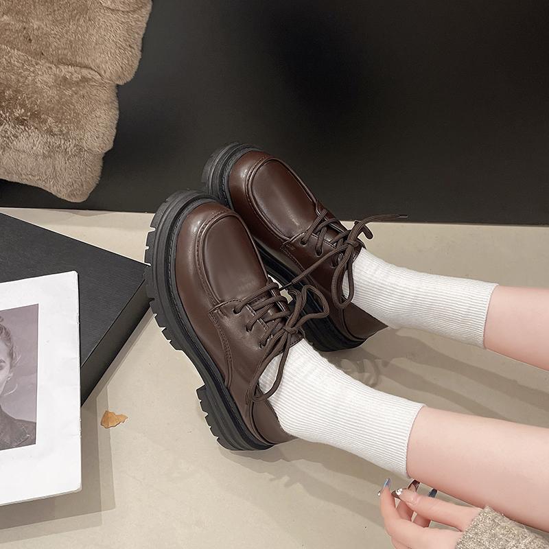 Motesko Damesko Sneakers Plattform Roser Tykk Såle 2025 Rund Tå Vår Snøring Retro Sko Damesneakers Sommer 2025 Damesko