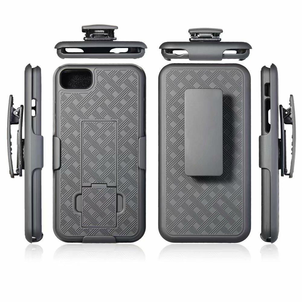 

Woven 2 in 1 Hybrid Hard Shell Holster Combo Case With Kickstand & Belt Clip For NEW iPhone SE SE2 SE3 hybrid&for iPhone SE（4.7 ）