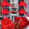 Ribbon-Cutting Ceremony Supplies: Tray Props, Scissors, Big Red Flower Ball