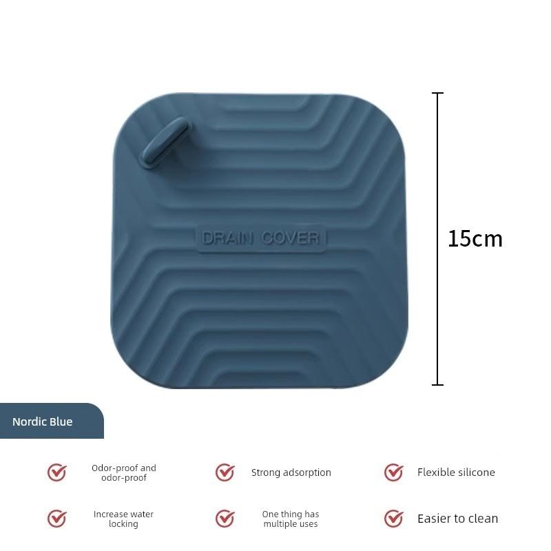 Floor Drain Deodorizer Silicone Mat Sewer Anti-Odor Device Sealing Cover Bathroom Toilet Floor Drain Sticker Sealing Cover