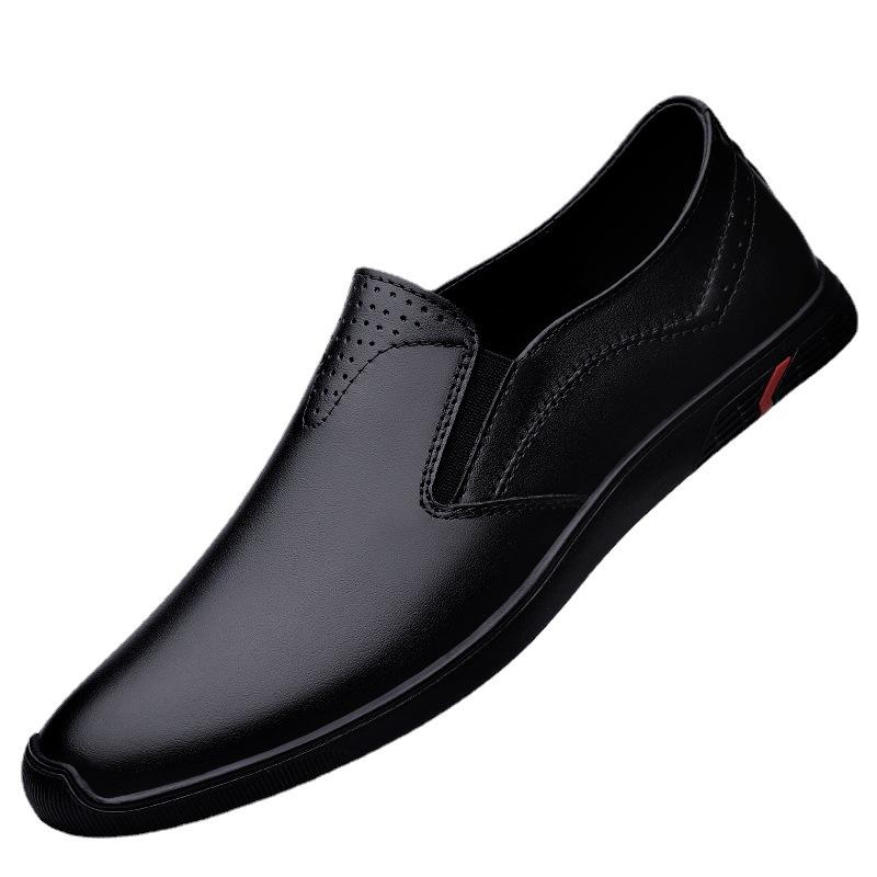 Men's new first-layer cowhide business dress men's casual shoes driving large size shoes middle-aged and elderly breathable father shoes