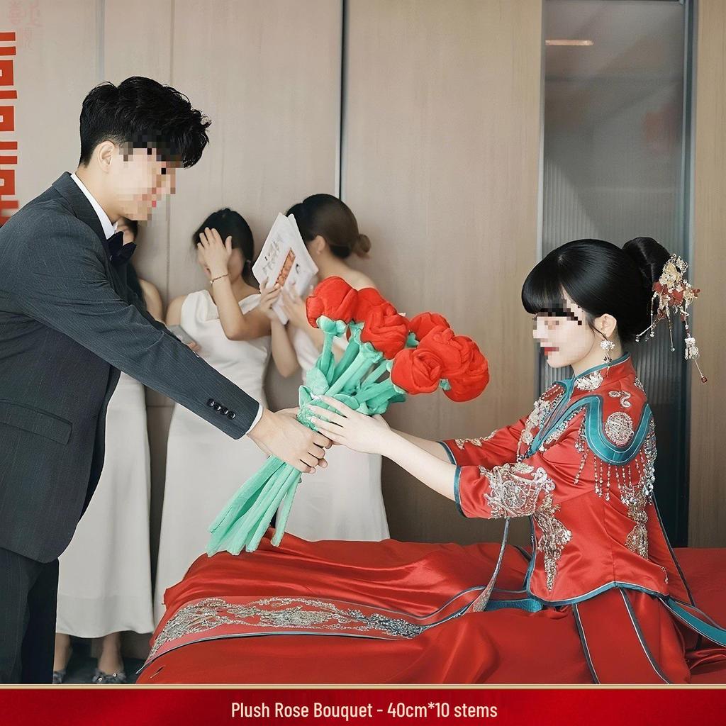 Wedding Proposal Fabric Rose Bouquet Photo Props