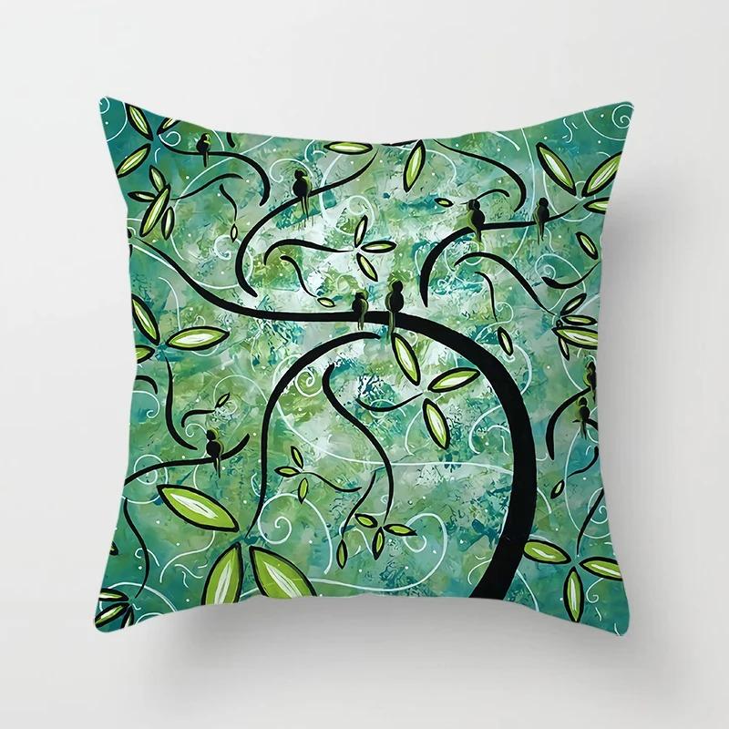 Creative Tree Pattern Pillowcase Interior Decoration Office Living Room Home Pillowcase