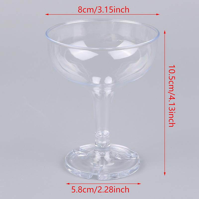 6Pcs Clear Acrylic Wine Glass Drinking Champagne Party Wedding Cups