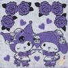 Sanrio ANNA SUI Towel Handkerchief ( Ruffle ) My Melody & KUROMI Purple NEW