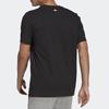 Adidas 3-Stripe Logo Print Sports Crew Neck T-Shirt Men Tops Black GU3643