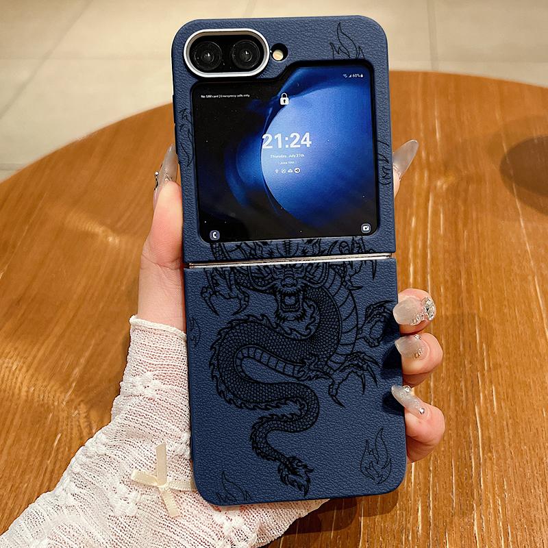 Leather Texture TPU Snake Graphic Magnetic Case For Magsafe For Samsung Galaxy Z Flip 5 4 6 3 5G Flip4 Flip5 Flip6 Folding Cover