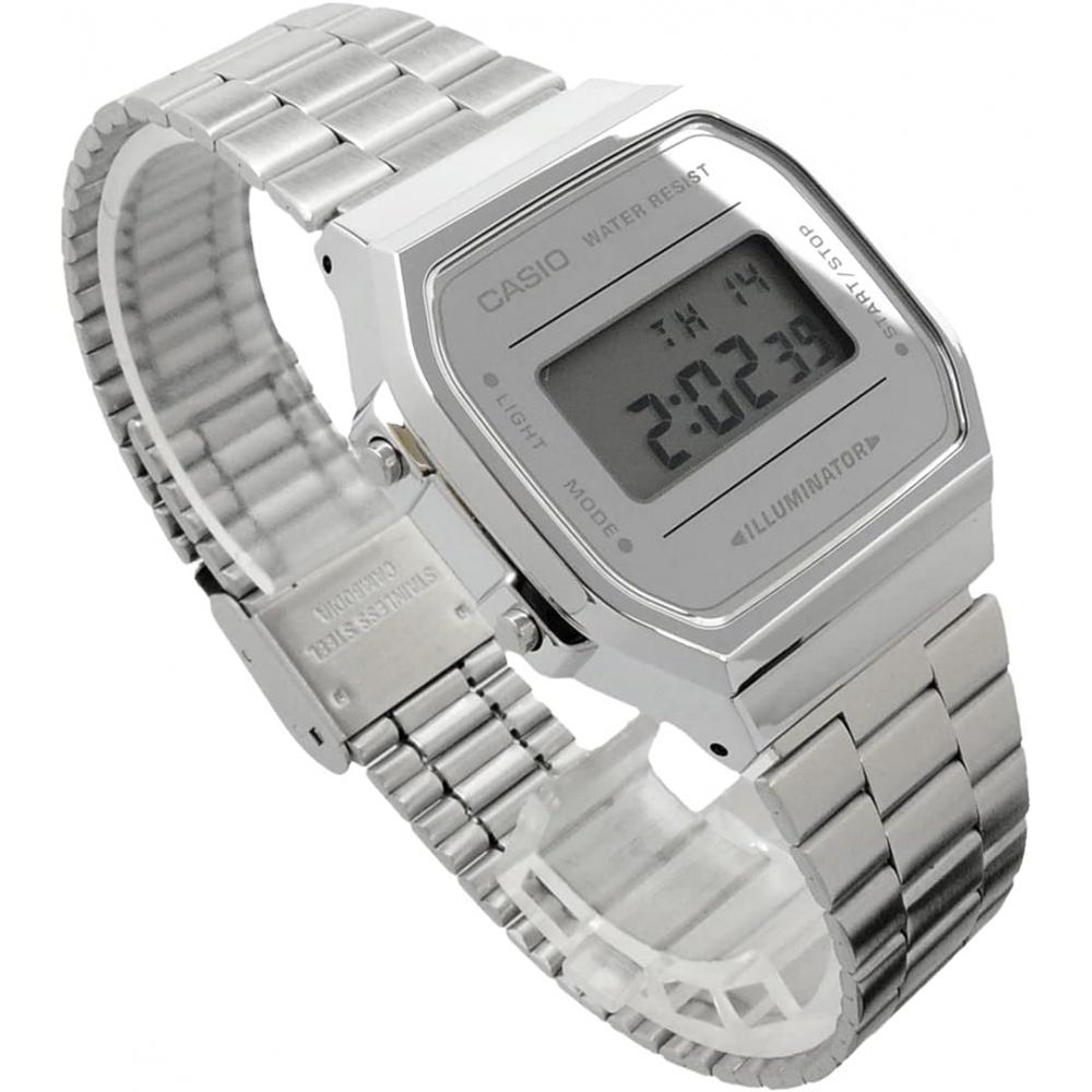 CaSio Vintage SerieS Digital Watch A168wem 7 Men S woMen S kidS Silver overSeaS