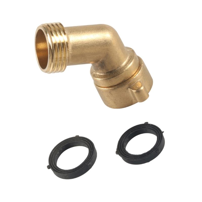 Universal 3/4 Inch Brass Garden Hose Link Bend Adapter Elbow Fitting Leak Proof Design for Irrigation Outdoor & Yard Use