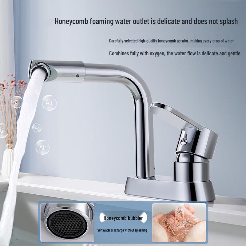 

Larsd Universal Swivel Spout Hot & Cold Basin Faucet