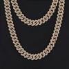 14mm Iced Out Cuban Link Chain Diamond Chain Necklace Bling 5A+ Cubic Zirconia Thick Cuban Link Choker Chain Luxury Hip Hop Jewelry for Men and Women