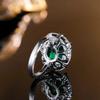 2025 Quality Green Inlaid Zircon Women's Adjustable Ring Elegant and Graceful Party Birthday Daily Fashion Jewelry Gift