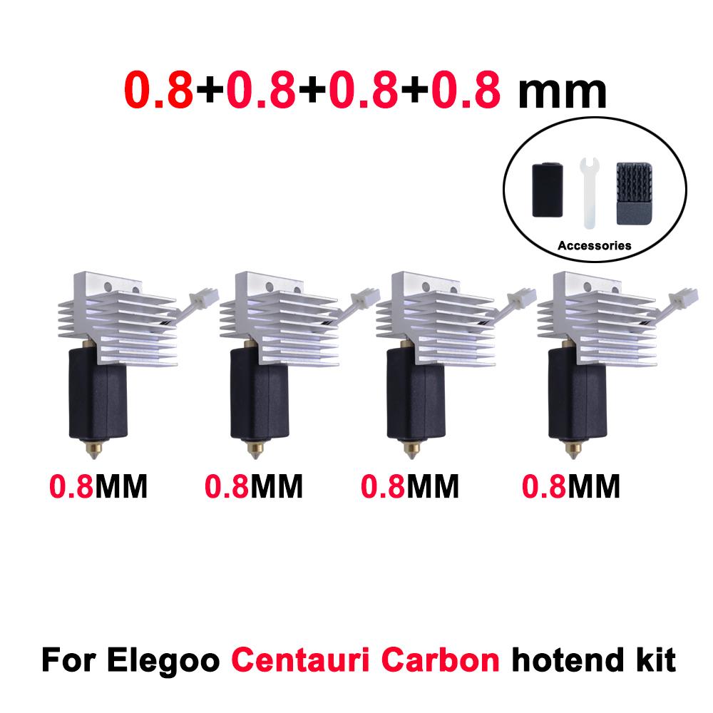 Upgrade Elegoo CC Hotend 0.2/0.4/0.6/0.8mm Assembled Extruder Hotend Kit for Elegoo Centauri Carbon Hot End / Centauri Nozzle