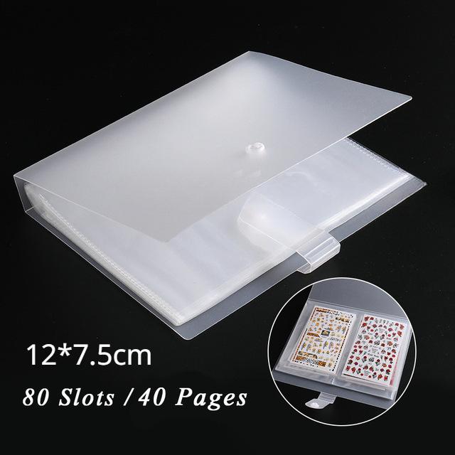 Nagelklistermärken Förvaringsbok Tom samling Bokhållare Display Visar Hylla Dekal Fotoalbum Manikyrverktyg Naglar Tillbehör