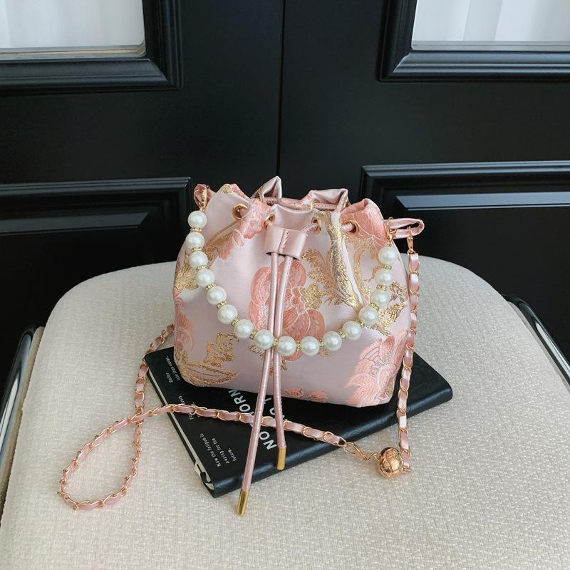 Pearl Stylish Elastic Drawstring Trend-forward Crossbody and Shoulder Bag for Carrying Water Buckets