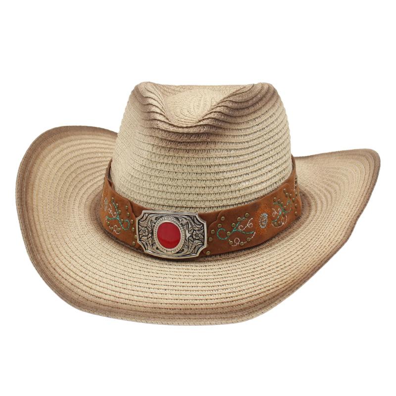 Summer Outdoor Uv Protection Big Eaves Shade Men'S Hat Shade Western Cowboy Jazz Hat