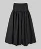 Chix Nylon Linen Voluminous Shirred Balloon Long Skirt White