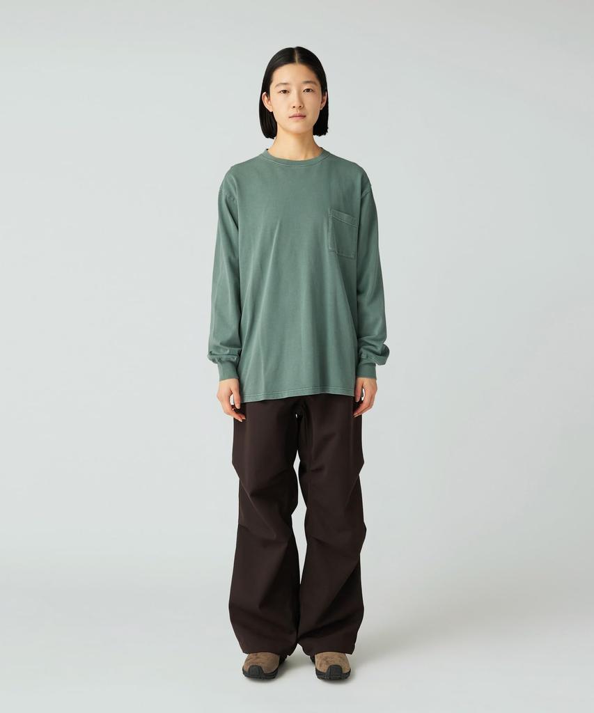 Snow Peak Garment Dyed Short Sleeve and Dark Size XL L/S T-Shirt TS-25AU012, T-Shirt, Men's Women's, Green,