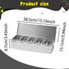 Condiment Server Stainless Steel Kitchen Organizer Tray Seasoning Box Dispenser Spice Container