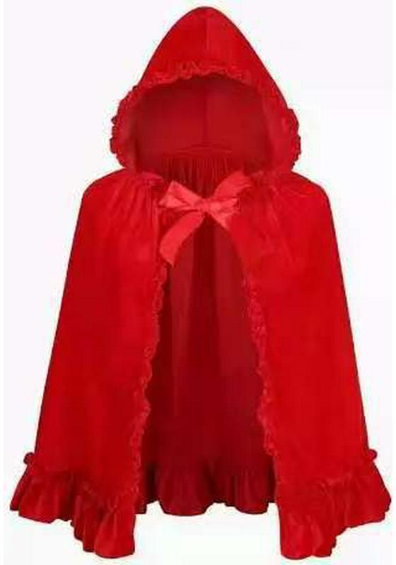Children's Velvet Cape Cloak for Halloween, Cosplay, Christmas, and Stage In Red
