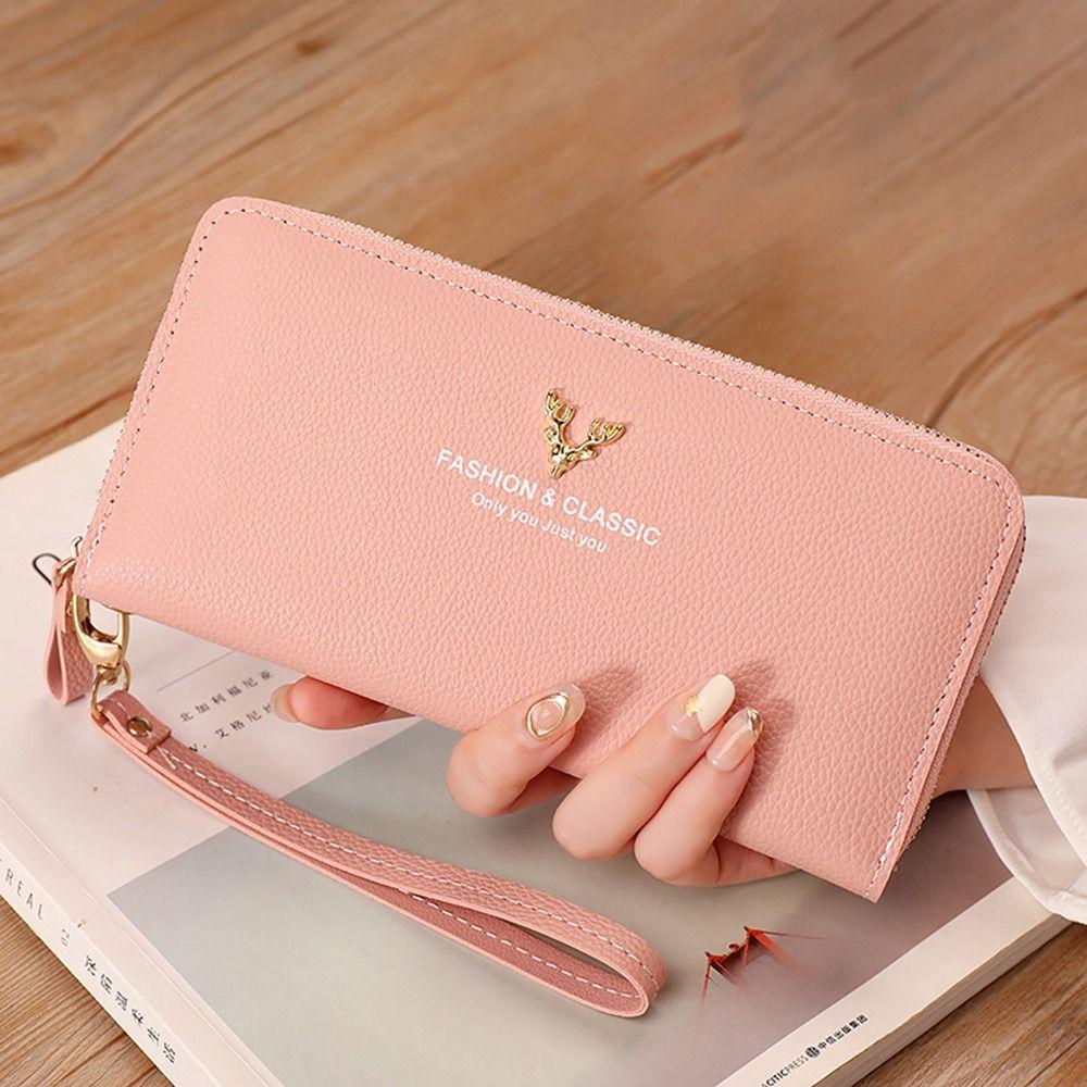 Multifunctional Zipper Long Wallet Large Capacity Leather Card Bag Coin Purse Women