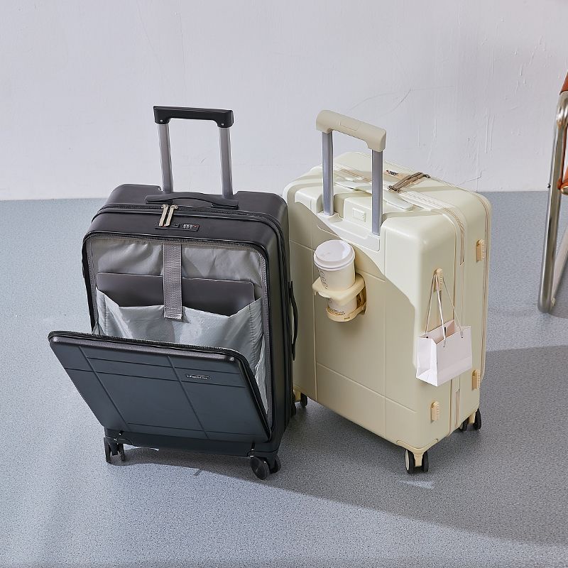 WTEMPO Walizka z przodu otwarta damska wielofunkcyjna walizka na kółkach męska walizka studencka uniwersalne kółko hasło skórzane etui