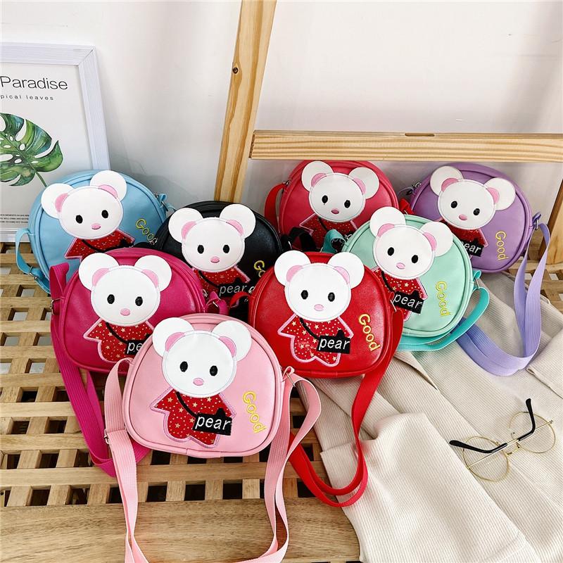 Mouse And Rabbit Shoulder Bag Adjustable Shoulder Strap Childrens Zipper Design
