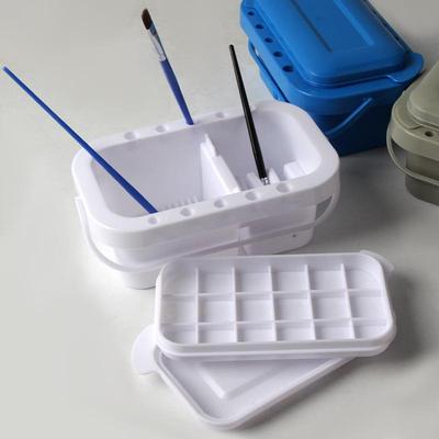Compact Multi-Functional Art Brush Washer with Palette and Water Bucket