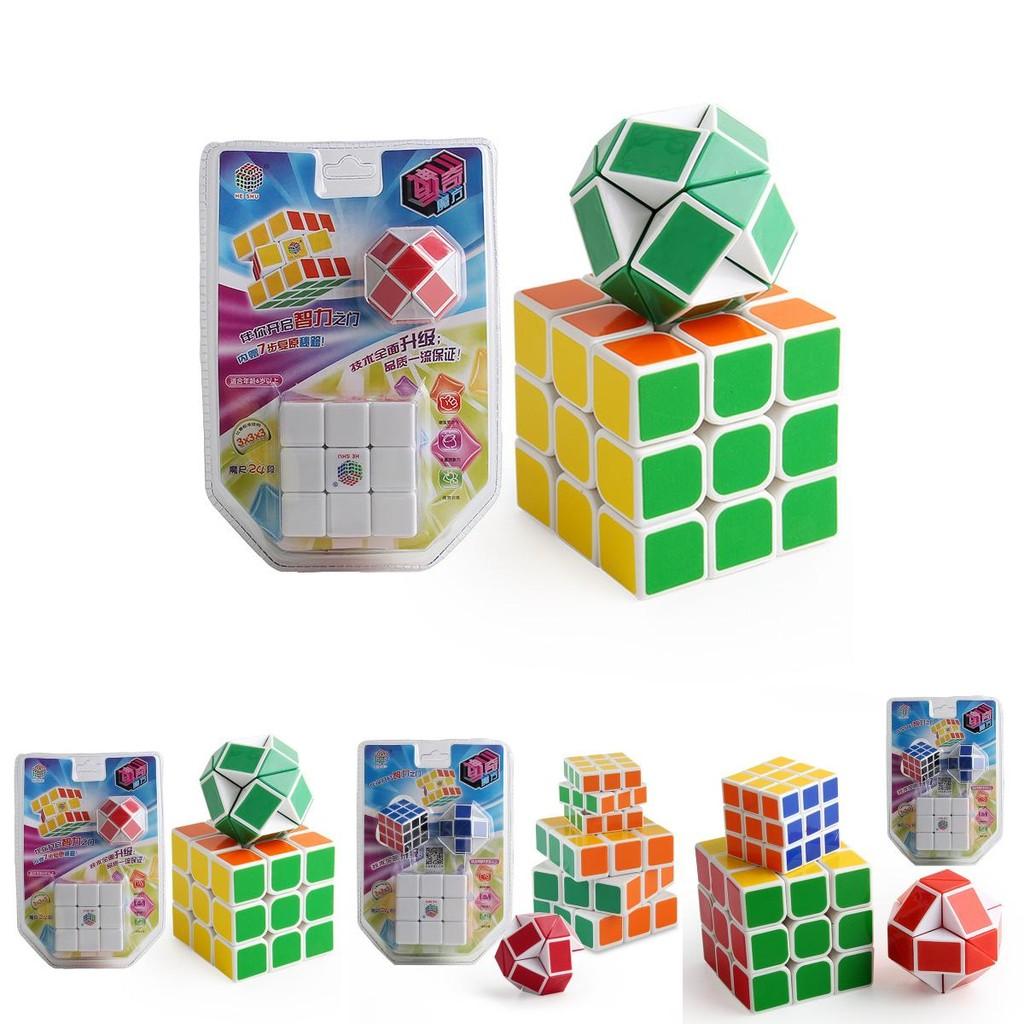 Lernplastik Drei-Schichten-Zauberwürfel Bunt Glattes Fingerpuzzle Spielzeug Set