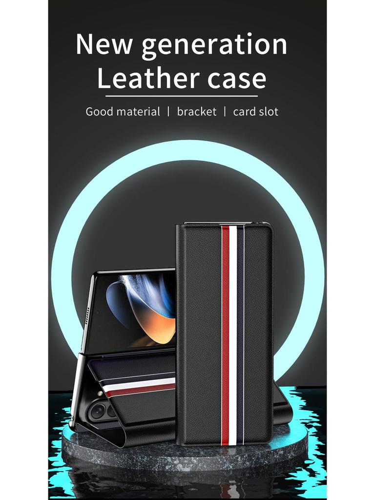 Compatible Samsung Z Fold7 Case with Card Slot - Full Coverage, Anti-Fall Leather for Z Fold5/4/3/2